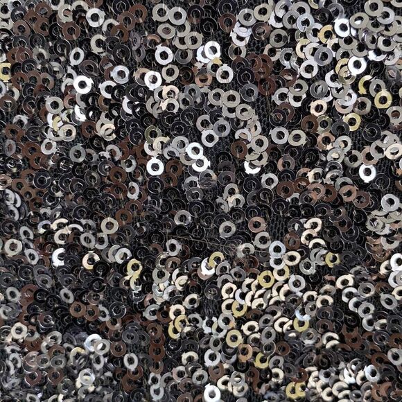 Bebe Bodycon Sequin Mesh Cutout Sleeveless Fitted Party Prom Dress Silver Grey X - Picture 7 of 13